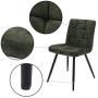 Duhome Dining Chairs Reception Chairs, Accent Living Room Chairs Fabric with Black Metal Legs for Living Room/Kitchen/Vanity Set of 4 Green