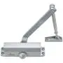Door Closer FS-1306 Automatic Adjustable Closers Grade 3 Spring Hydraulic Auto Door-Closer with Easy Installation Life Size Fitting Template & Instructions Silver Aluminium