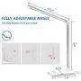 LED Desk Lamp, Eye-Caring Table Lamps, Natural Light Protects Eyes, 5 Modes, 10 Brightness Levels, Touch Control, Adjustable Table lamp with USB Charging Port, Auto Timer 30 / 60min, White