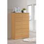 Hodedah HI70DR Beech 7 with Locks On 2-Top Chest of Drawers