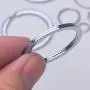 GBSTORE 50 Pcs Metal Split Key Ring with Chain Silver Color Key Ring Keychain Ring Parts Open Jump Ring and Connector for DIY