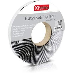 XFasten Black Butyl Seal Tape 1/8-Inch x 3/4-Inch x 30-Foot Leak Proof Putty Tape for RV Repair, Window, Boat Sealing, Glass and EDPM Rubber Roof Patching