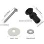 SelfTek 4Pack Toilet Seat Hinges Screws Toilet Seat Fixings Fix Expanding Rubber Top Nuts Screws Mount Seat Hardware Toilet Seat Replacement Parts Kit