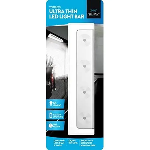 Brilliant Evolution Wireless Ultra Thin LED Light Bar 1 Pack | Battery Operated Lights | Kitchen Under Cabinet Lighting | Closet Light |Touch Light |Stick On Lights | Push Light | Wireless Light Brilliant Evolution Wireless Ultra Thin LED Light Bar 1 Pack | Battery Operated Lights | Kitchen Under Cabinet Lighting | Closet Light |Touch Light |Stick On Lights | Push Light | Wireless Light
