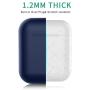 Airpods Case , BELONGME Airpods Silicone Case Cover with Keychain, 360°Protective AirPods Accessories Kits Shockproof Airpods Case Compatible with Apple Airpods 2 &1 (Front LED Visible) Dark Blue