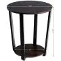 Tangkula Round End Table, 2-Tier Metal Sofa Table with Storage Shelf, Round Side Table with Metal Frame, Industrial Style Accent Furniture for Home Living Room Bedroom (1, Espresso) Tangkula Round End Table, 2-Tier Metal Sofa Table with Storage Shelf, Round Side Table with Metal Frame, Industrial Style Accent Furniture for Home Living Room Bedroom (1, Espresso)