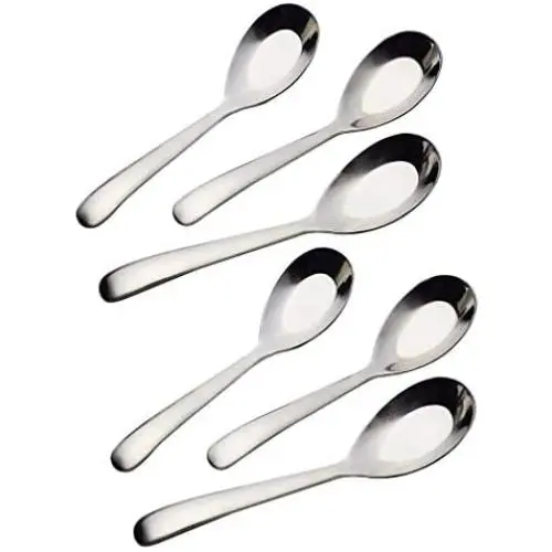 HornTide 6-Piece Soup Spoon Set Chinese Spoon Flatware Stainless Steel Mirror Polishing 6.5-Inch 16.5cm HornTide 6-Piece Soup Spoon Set Chinese Spoon Flatware Stainless Steel Mirror Polishing 6.5-Inch 16.5cm