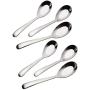 HornTide 6-Piece Soup Spoon Set Chinese Spoon Flatware Stainless Steel Mirror Polishing 6.5-Inch 16.5cm