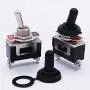 Twidec /3Pcs Heavy Duty Rocker Toggle Switch 20A 125V SPST 2 Position 2 Pin ON/Off Switch with Metal Bat Waterproof Boot Cap Cover Ten-1021