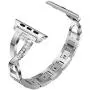 Yolovie Stainless Steel Band Compatible for Apple Watch Bands 42mm 44mm Women Rhinestone Bling Wristband Metal Bracelet Sport Strap with Removal Links for iWatch Series 5 4 3 2 1 - Silver