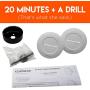 Echogear White in-Wall Cable Management Kit - Cable Hider Conceals Low Voltage Cords - Includes 2 Pass Through Grommets, Locking Brackets, and Hole Saw Drill Attachment