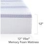 Vibe Gel Memory Foam 12-Inch Mattress | CertiPUR-US Certified | Bed-in-a-Box, King