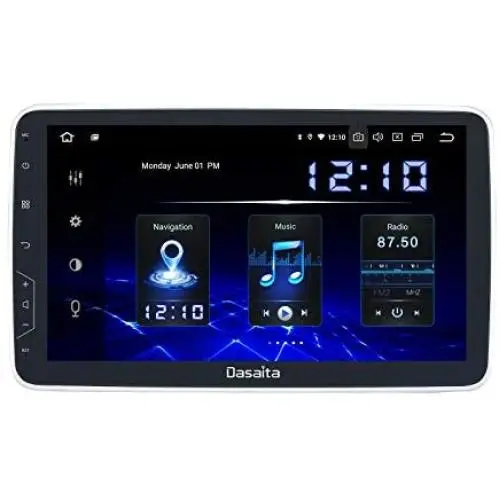 Dasaita 10.2 inch Large Screen Double Din Android 10.0 Car Stereo for Any Vehicle with a Double din Slot Radio with GPS Navigation 4G Ram 64G ROM Built in DSP Dash Kit Meomery Card