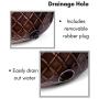 BIRDROCK HOME Water Hose Holder - Copper - Drainage Hole - Ground Garden Hose Pot - Decorative - Handle - Embossed - Steel Metal with Copper Accents - Outdoor or Indoor Use