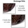BIRDROCK HOME Water Hose Holder - Copper - Drainage Hole - Ground Garden Hose Pot - Decorative - Handle - Embossed - Steel Metal with Copper Accents - Outdoor or Indoor Use BIRDROCK HOME Water Hose Holder - Copper - Drainage Hole - Ground Garden Hose Pot - Decorative - Handle - Embossed - Steel Metal with Copper Accents - Outdoor or Indoor Use