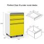 Dprodo 3 Drawers Mobile File Cabinet with Lock, Metal Filing Cabinet for Legal & Letter Size, Locking File Cabinet for Home & Office Full-Exte