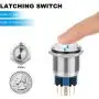 Linkstyle 4PCS 22mm 12V 24V ON OFF Latching Push Button Switch with Red Led Indicator Light SPST Self-locking Waterproof Switch for 22mm 7/8 Mounting Hole (Red) Linkstyle 4PCS 22mm 12V 24V ON OFF Latching Push Button Switch with Red Led Indicator Light SPST Self-locking Waterproof Switch for 22mm 7/8 Mounting Hole (Red)
