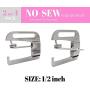 NO SEW, Metal Swimsuit Bra Hooks, Replacement Slide Pin Hooks (1/2 inch) by Pin Straps (2)