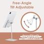 ELECOM Aluminum Tablet Stand with Headphone Holder, Cable Clip Organizer, Adjustable Tilt Angle, Anti-Slip Base (TB-DSCHHPALSV)