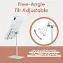 ELECOM Aluminum Tablet Stand with Headphone Holder, Cable Clip Organizer, Adjustable Tilt Angle, Anti-Slip Base (TB-DSCHHPALSV)