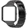 Oitom Metal Bands Compatible with Fitbit Blaze Large,Frame Housing+Stainless Steel Bracelet Replacement Accessory Strap Watch Band for Smart Fitness Watch (Black Steel+Frame)