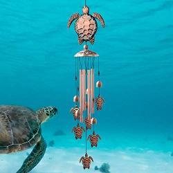 JOBOSI Tortoise Wind Chimes, Wind Chimes Outdoor, Copper Wind Chime, Memorial Wind Chimes, Wind Bell, Garden Yard Decor, Gifts for mom, Gifts for Grandma, Thanksgiving Gifts Garden Gift