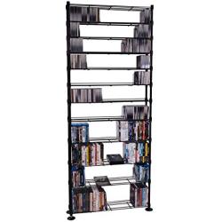 Atlantic Maxsteel 12 Tier Shelving - Heavy Gauge Steel Wire Shelving for 864 CD/450 DVD/Blu-Ray/Games in Gunmetal,38408071