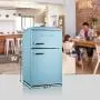 Galanz GLR31TBEER Retro Compact Refrigerator, Mini Fridge with Dual Doors, Adjustable Mechanical Thermostat with True Freezer, 3.1 Cu.Ft, Blue