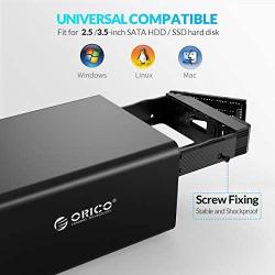 ORICO 2 Bay USB 3.0 to SATA External Hard Drive RAID Enclosure Support 32TB, 2.5/3.5 inch HDD SSD Enclosure for Music Photo Video Data Storage Backup (Support RAID)