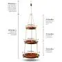 Hanging Fruit Basket 3 Tier - Acacia Wood - Kitchen Storage Organizer - Countertop Space Saver - Heavy Duty Cotton Rope - Adjustable in Height Hanging Fruit Basket 3 Tier - Acacia Wood - Kitchen Storage Organizer - Countertop Space Saver - Heavy Duty Cotton Rope - Adjustable in Height