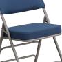 Flash Furniture HERCULES Series Premium Curved Triple Braced & Double Hinged Navy Fabric Metal Folding Chair Flash Furniture HERCULES Series Premium Curved Triple Braced & Double Hinged Navy Fabric Metal Folding Chair