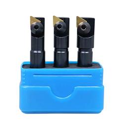 Accusize Industrial Tools 3 Pc Miniature Indexable End Mill Set, 1/2 Shank, 0046-0510