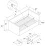 DHP Daybed with Storage Drawers, Twin, Grey