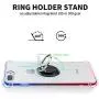DAUPIN iPhone 8 Plus Case, Clear iPhone 7 Plus Case with 360 Rotatable Ring Kickstand Magnetic Metal Car Mount Soft TPU Bumper PC Back Shochproof Protective Case for iPhone 7/8 Plus (Pink Blue)
