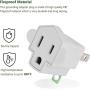 ETL Listed 3-2 Prong Grounding Outlet Adapter, JACKYLED 3 Prong to 2 Prong Adapter Converter, Portable Fireproof 200℃ Resistant Heavy Duty Wall Outlet Plug for Household Appliances Industrial, 4 Pack