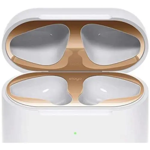 elago AirPods 2 Dust Guard (Rose Gold, 1 Set) Dust-Proof Metal Cover, Luxurious Finish, Must Watch Installation Video - Compatible with Apple AirPods 2 Wireless Charging Case [US Patent Registered]
