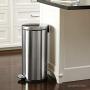 simplehuman 30 Liter / 8 Gallon Round Step Trash Can, Brushed Stainless Steel