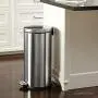 simplehuman 30 Liter / 8 Gallon Round Step Trash Can, Brushed Stainless Steel