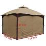 APEX GARDEN Universal Privacy Curtain Set for 10 x 12 Gazebo (Beige)