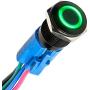 Etopars Black Case 16mm Green Angel Eye Symbol LED 12V Push Button Metal Toggle Switch Socket Plug Wire Car Vehicle