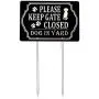 Kichwit Please Keep Gate Closed Dog in Yard Sign, Aluminum, All Metal Construction, 11.8 x 7.9 Inches, Metal Stakes Included Kichwit Please Keep Gate Closed Dog in Yard Sign, Aluminum, All Metal Construction, 11.8 x 7.9 Inches, Metal Stakes Included