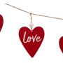 Glitzhome Valentines Metal Decor Heart Hanging Banner Love Sign for Valentines Day Front Door Wedding Engagement Anniversary Party Favor (6 feet)
