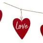 Glitzhome Valentines Metal Decor Heart Hanging Banner Love Sign for Valentines Day Front Door Wedding Engagement Anniversary Party Favor (6 feet)