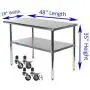 AmGood Stanless Steel Work Table with Casters | Mobile Metal Table (Stainless Steel Work Table + Casters, 48'' Long x 18'' Deep) AmGood Stanless Steel Work Table with Casters | Mobile Metal Table (Stainless Steel Work Table + Casters, 48'' Long x 18'' Deep)