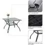 PHI VILLA 5 Piece Metal Patio Dining Set 37'' Square Patio Bistro Table and Garden Backyard Chairs - Umbrella Hole 1.57''