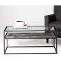 Walker Edison Furniture Modern Reversible Shelf Rectangle Coffee Accent Table Living Room, 40 Inch, White Marble, Grey Concrete