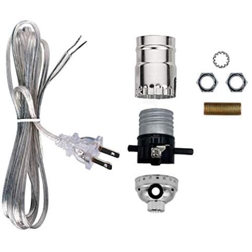 Creative Hobbies Make a Lamp or Repair Kit with Essential Hardware and Matching Cord (Silver)