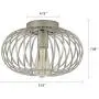 Modern Farmhouse Galvanized Flush Mount Ceiling Light Rustic Metal Cage Semi Flush Mount Light Fixture for Hallway Living Room Kitchen Entryway Bedroom Modern Farmhouse Galvanized Flush Mount Ceiling Light Rustic Metal Cage Semi Flush Mount Light Fixture for Hallway Living Room Kitchen Entryway Bedroom