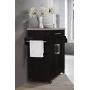 Hodedah Kitchen Island with Spice Rack, Towel Rack & Drawer, Chocolate with Grey Top