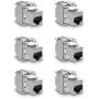 kwmobile Keystone Module Jacks - 6 Piece CAT6A Shielded Keystone Jack RJ45 Cat 6A Ethernet Module 10 Gbit with Shielded Metal Housing